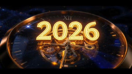 Elegant 2026 premium background with silver light diffusion and minimal sparkle noise.