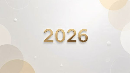 Luxury 2026 winter canvas with soft silver ribbons glow and crisp festive layout.