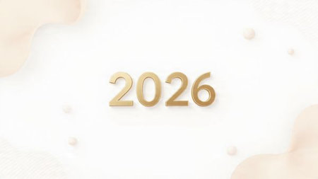 Luxury New Year 2026 background with polished diamond-like glow and smooth clean marketing space.