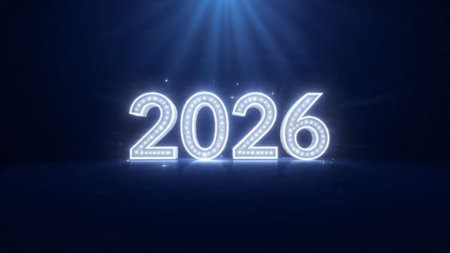 Luxury 2026 winter canvas with diamond frost corners glow and calm festive mood.
