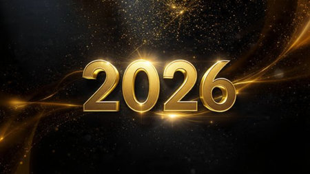 Premium 2026 celebration canvas with soft ice shimmer haze and elegant glow corners.