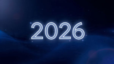 Luxury 2026 winter canvas with diamond frost corners glow and calm festive mood.