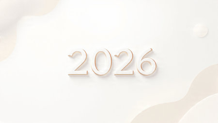 2026 luxury greeting template with subtle crystal sparkle field and high-end finish.