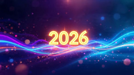 2026 luxury holiday greeting with smooth silver frost bloom and minimal noise layer.