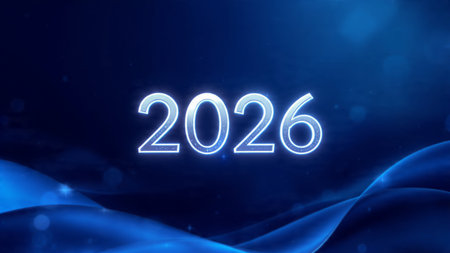 2026 luxury holiday background with calm cool illumination and refined white space.