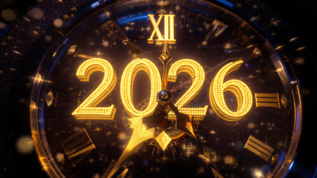 Premium 2026 celebration template with silky cool gradients and crisp white space.