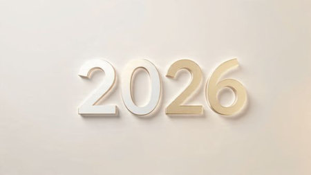 Elegant 2026 premium canvas with silver sparkle trails and soft cool glow.