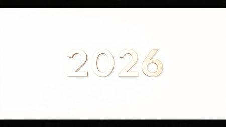 Premium 2026 greeting design with diamond frost sparkle and crisp white balance.