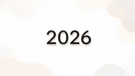 Premium 2026 luxury greeting with icy shimmer corners and soft festive glow.