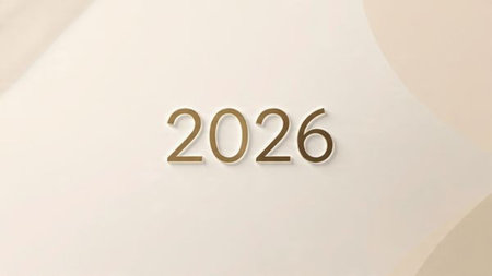 Luxury 2026 celebration backdrop with diamond frost field and minimal noise diffusion.