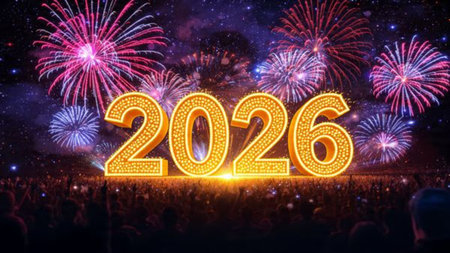 Premium 2026 New Year canvas with silky cool gradients and subtle shimmer noise.