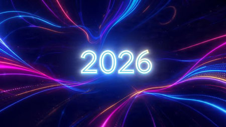 Luxury 2026 celebration background with pearl frost sparkle field and clean layout.