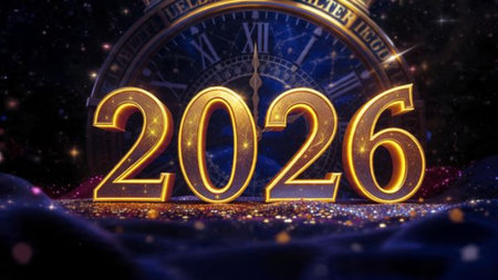 Premium 2026 New Year canvas with soft frozen glow edges and crisp layout balance.