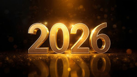 Premium 2026 celebration design with frost light edges and clean neutral space.