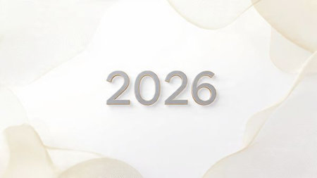 Luxury New Year 2026 background with polished diamond-like glow and smooth clean marketing space.