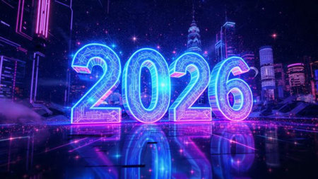 Elegant 2026 premium background with silver light diffusion and minimal sparkle noise.
