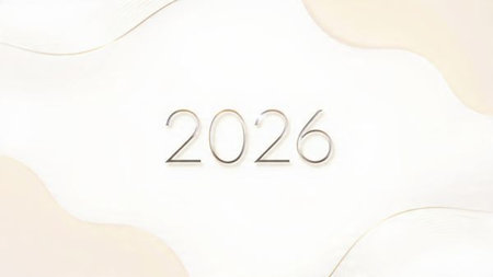 2026 luxury backdrop with soft silver glow haze and calm winter celebration mood.