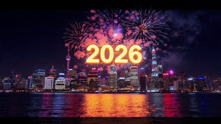 2026 luxury New Year canvas with diamond frost sparkle field and clean design.