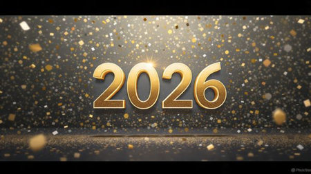 Luxury 2026 winter celebration with pearl frost bloom and minimal noise overlay.
