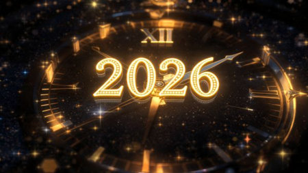 Luxury 2026 holiday canvas with crisp cool lighting bloom and minimal noise layer.