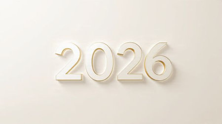 Luxury 2026 winter canvas with crystal-dust particles and clean festive space.