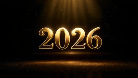 Elegant 2026 premium background with silver light diffusion and minimal sparkle noise.