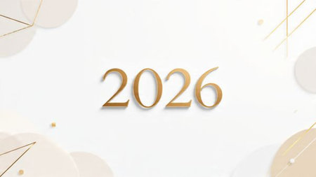 Elegant 2026 premium background with silver light diffusion and minimal sparkle noise.