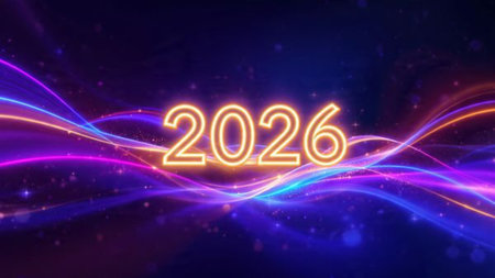 2026 luxury holiday template with frosted glow arcs and minimal noise diffusion.