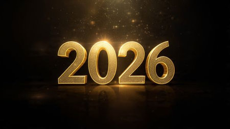 Premium 2026 winter canvas with soft silver glow gradient and cool festive charm.