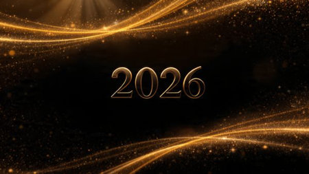 Elegant 2026 premium background with silver light diffusion and minimal sparkle noise.
