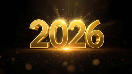 Luxury 2026 greeting design with soft ice shimmer mist and silver glow accents.