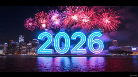 Luxury 2026 holiday backdrop with diamond frost sparkle field and clean design.