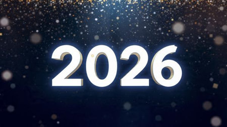 2026 luxury celebration background with ice-glass glow edges and clean copy space.