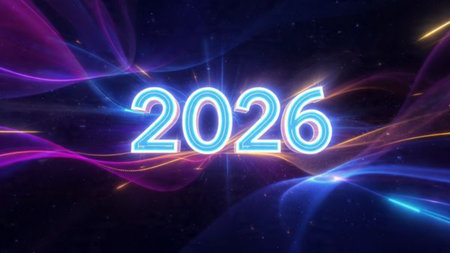Elegant 2026 celebration background with diamond frost spark field and minimal noise.