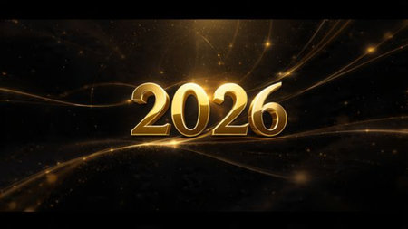 Elegant 2026 premium canvas with silver sparkle haze and crisp design space.