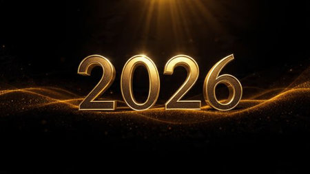 2026 New Year luxury background with pearl-silver shimmer and subtle cool glow.