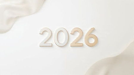 Luxury 2026 premium canvas with frosted glow corners and soft winter lighting.