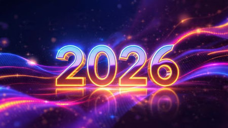 2026 luxury premium greeting with silver frost diffusion and cool lighting mood.