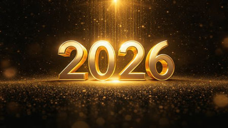 Premium 2026 celebration template with silky cool gradients and crisp white space.