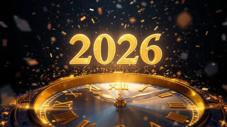 Elegant 2026 premium canvas with silver sparkle trails and soft cool glow.