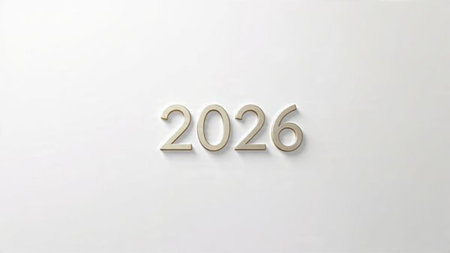 Premium 2026 holiday template with cool glacial light spread and subtle festive shimmer.