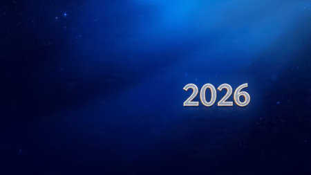 Premium 2026 greeting design with diamond frost sparkle and crisp white balance.