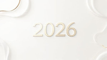 2026 luxury greeting with diamond frost spark field and clean white balance.