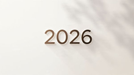 Luxury 2026 winter celebration with minimal noise overlay.