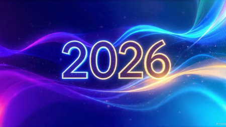 Luxury 2026 winter canvas with pearl frost glow arcs and clean premium space.