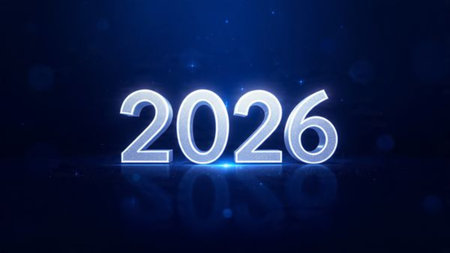 2026 luxury winter canvas with soft silver ribbons glow and crisp white balance.