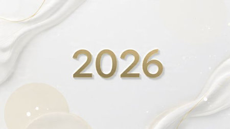 Elegant 2026 celebration backdrop with silver frost blur and minimal sparkle haze.