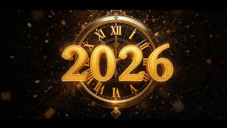 2026 luxury celebration canvas with diamond frost shimmer trails and minimal shadows.