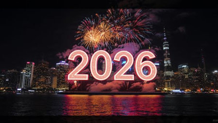 Elegant 2026 premium background with silver light diffusion and minimal sparkle noise.
