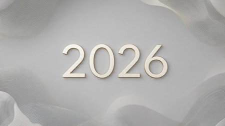 Luxury 2026 winter canvas with soft silver ribbons glow and crisp festive layout.